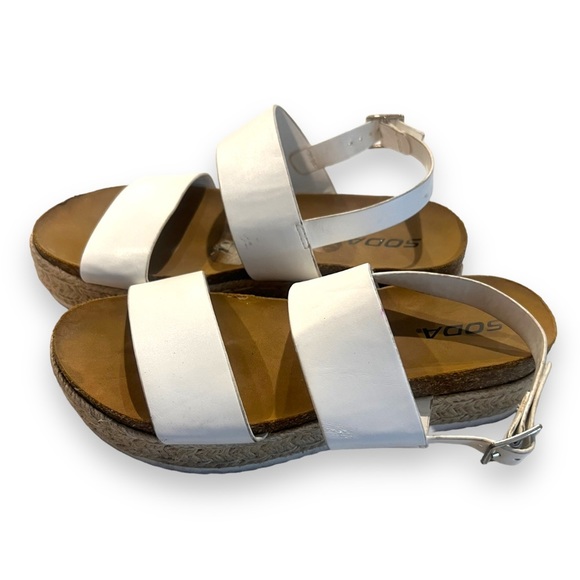 Soda Shoes - $5 each/ or 5 for $15 SODA WHITE STRAP SANDAL WEDGES
